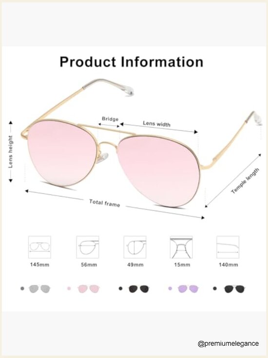 Classic Aviator Sunglasses Metal Frame Spring Hinges UV400 main image 4